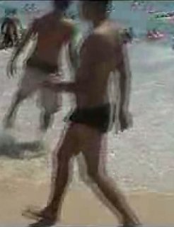 Dude Walks On Beach With Erection